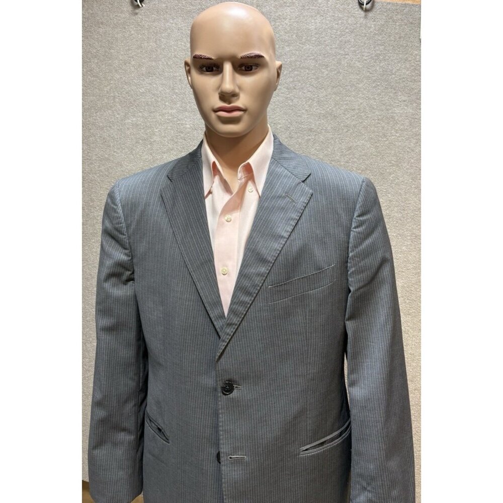 Ermenegildo Zegna Gray Pinstripe 2-Botton Wool Silk Suit 42S/W36 GUC